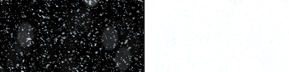 Dense snowfall texture featuring small white particles and subtle bokeh on black and transparent background for realistic winter landscape and weather simulations or christmas new year design