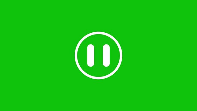 Hand cursor arrow clicking play and pause button motion graphic with alpha channel. Hand Mouse pointer click media player icon animated on transparent background.