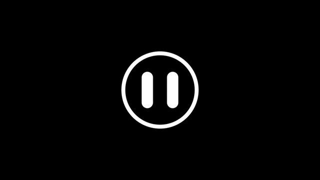 Hand cursor arrow clicking play and pause button motion graphic with alpha channel. Hand Mouse pointer click media player icon animated on transparent background.