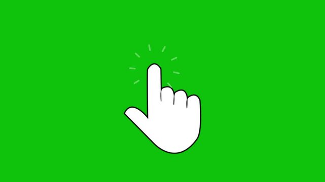 Mouse pointer hand clicks icon. Clicking finger icon, white background. mouse click, mouse cursor click animation, hand gesture, mouse pointer animation, mouse double click animation, hand click.