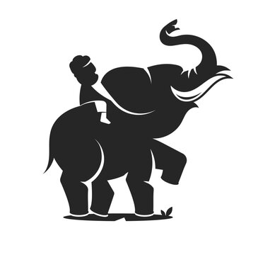Elephant human head gestalt simple illustration
