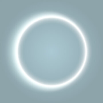 White circle frame on grey background, vector illustration.