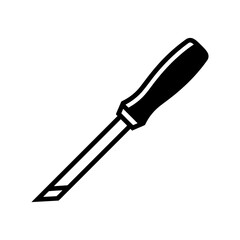 Fototapeta premium Chisel flat icon for woodworking tools. Vector illustration.