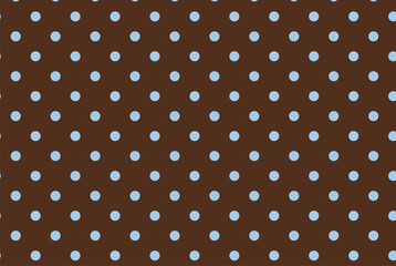 Vintage polka dot seamless pattern, brown and sky blue dotted abstract background for coffee packaging design © The Plaid City