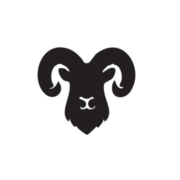 Black ram head silhouette icon