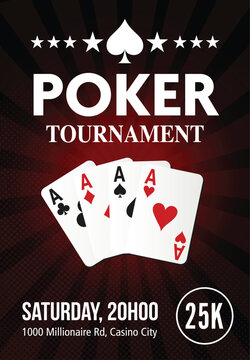 Casino Poker Tournament background red template design