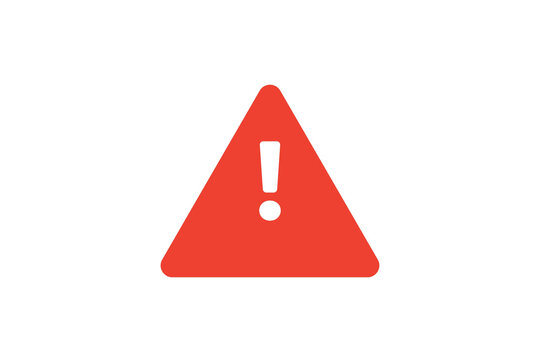 Warning Symbol: A bold red triangular warning sign with a white exclamation mark inside, signaling caution and potential danger.