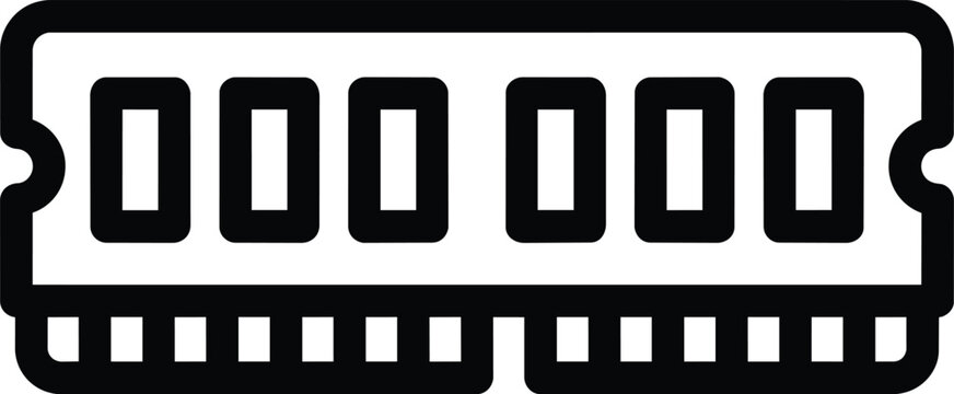 Computer ram memory module line icon for hardware design