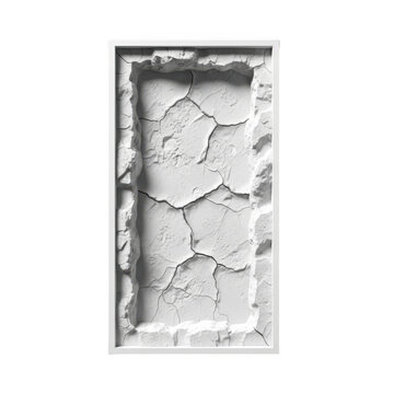 Old rectangular stone frame with cracked texture