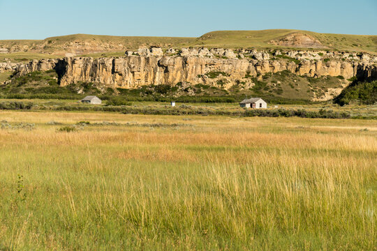 Canada, Alberta, Milk River.  Natural grassland in Writing on Stone Provincial Park.