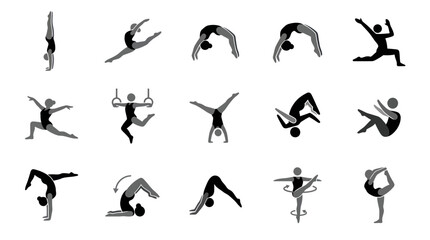 Fototapeta premium Yoga poses in various positions.