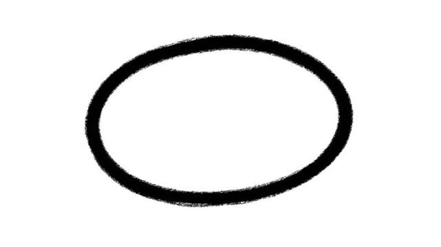 Simple black elliptical ring floating against a pure white background with no additional context or elements.