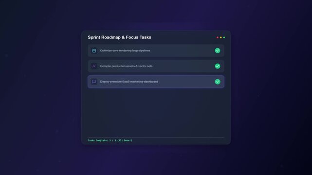 Animated of Neomorphic Task Complete Dashboard