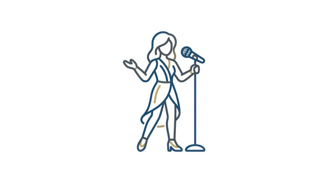 Woman singing into a microphone.