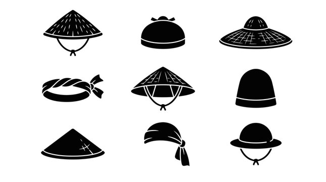 Collection of various traditional hats.