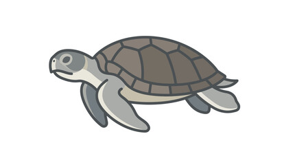 Cartoon turtle swimming in water. © Kahiyang