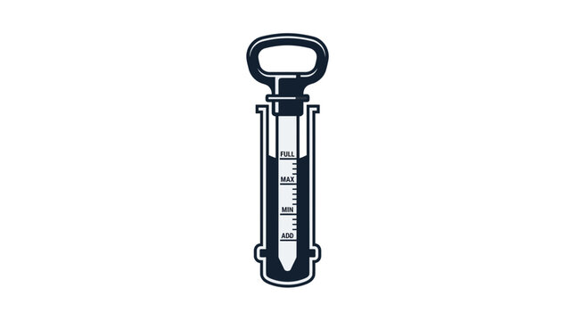 Engine oil dipstick fluid level indicator vector icon.