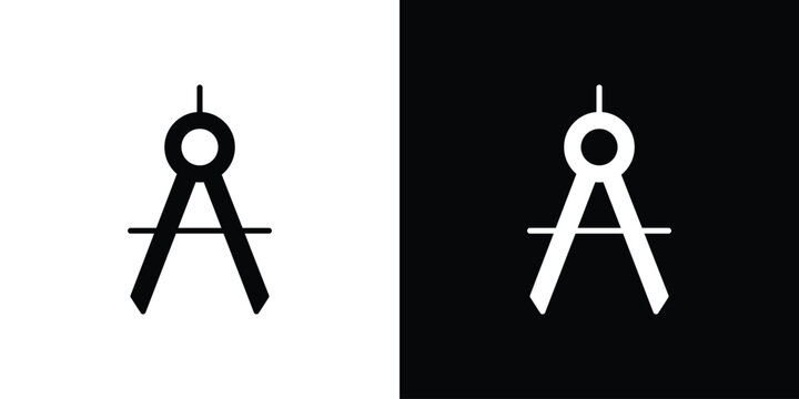 Drafting compass icon for creative designs