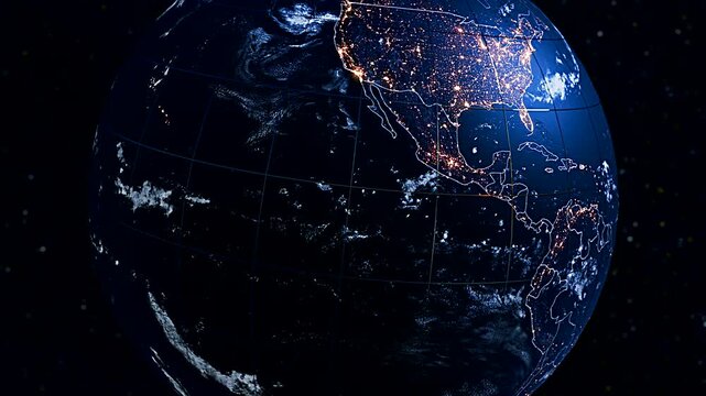 Rotating Earth Globe Focusing on Belize and Central America Political Division Widescreen Animation
