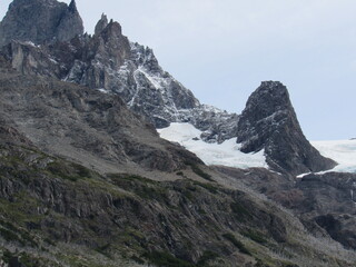 Snow on mountains in Torres del Paine, Patagonia, Chile © Claire