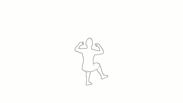 Minimalist Continuous Line Drawing Animation of a Person Climbing