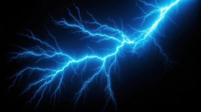 Electric Bolt: A vibrant blue lightning strike illuminates the dark sky, showcasing its powerful and dynamic energy.