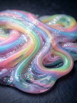 Rainbow glitter slime texture
