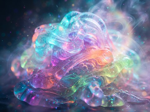 Glitter slime abstract swirl