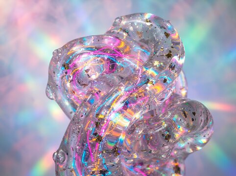Clear slime with colorful lights