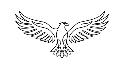Obraz premium Eagle bird outline illustration flying wings spread