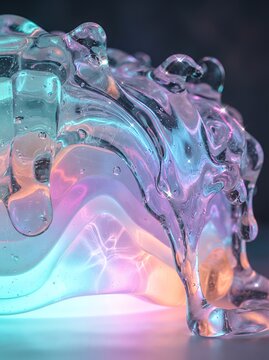 Abstract translucent slime shapes