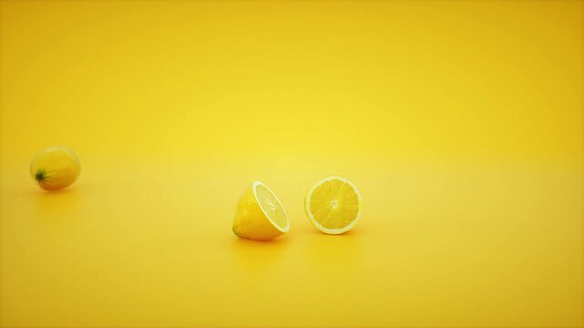 3d motion graphic of lemonade juice advertisement concept