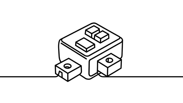 Isometric computer hardware illustration white background.