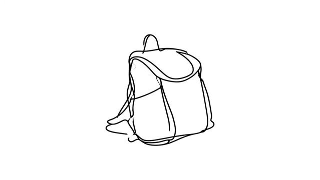 Simple backpack sketch on white background.