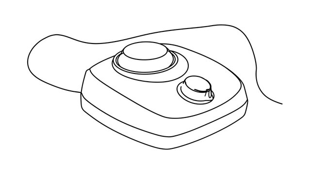 Retro game controller on white background.