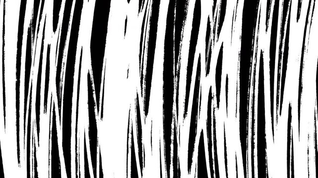 Abstract black and white hand-drawn vertical scribbles and grunge texture motion graphics animation Video 4K