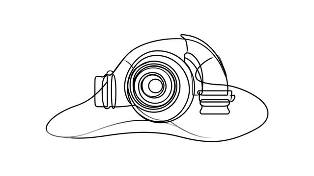 firefighter helmet with hose nozzle white background.