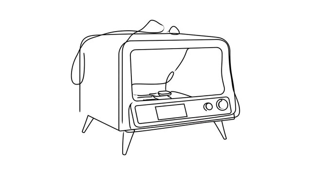Vintage television sketch on white background.
