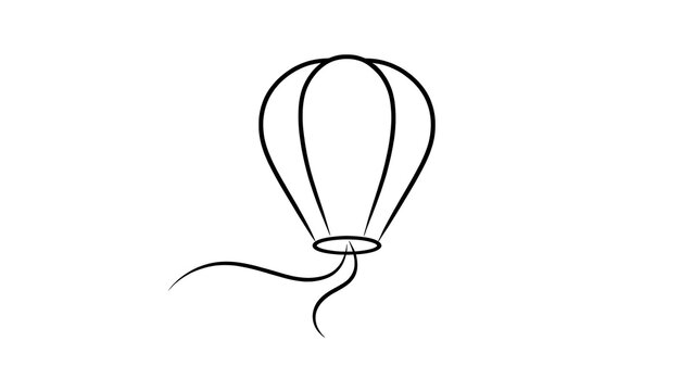 Hot air balloon illustration on white background.