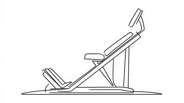 Hack squat machine illustration white background.
