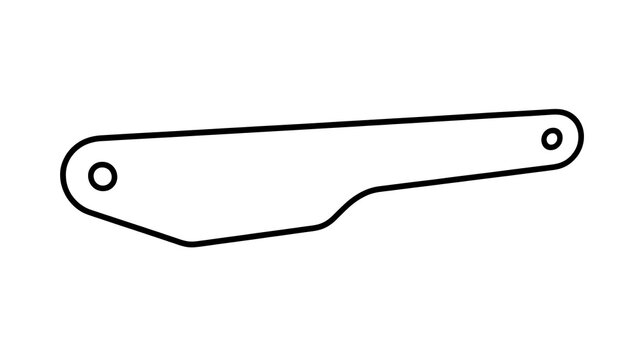 Simple black line art knife white background.
