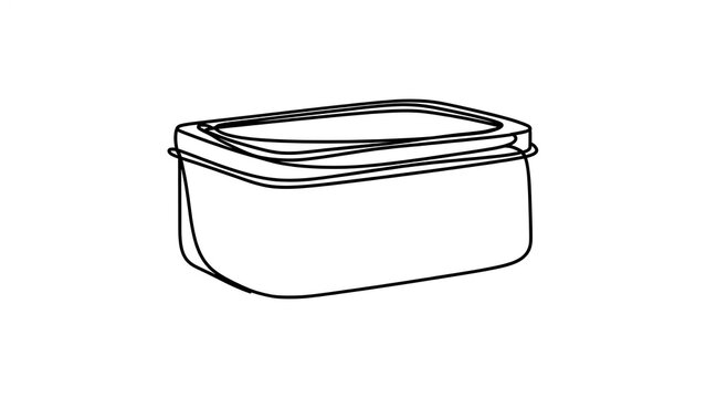 Plastic food storage container white background.