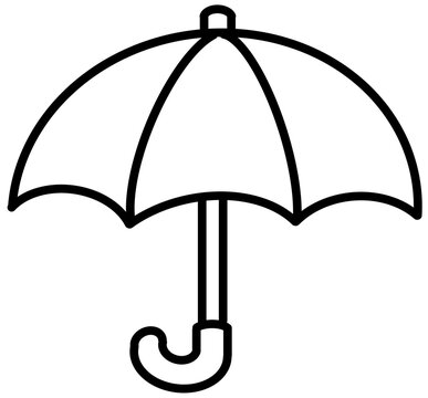 black umbrella isolated on white background