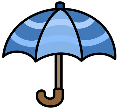 black umbrella isolated on white