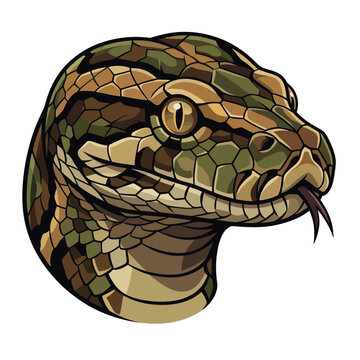 Stylized Snake Head Mascot Design Illustration