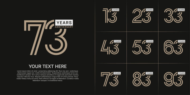 Anniversary logo type set with double line number. brown and white color can be use special moment