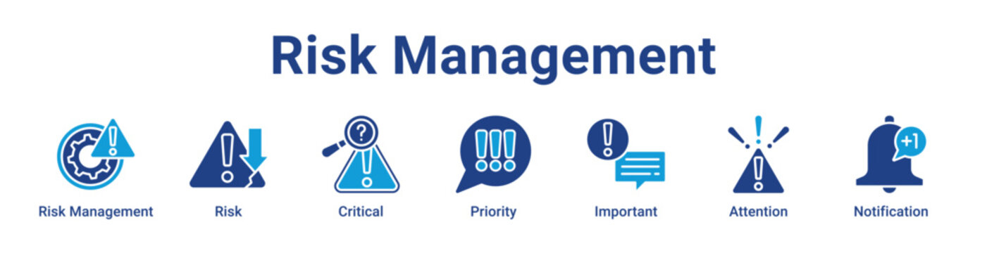 Risk Management Web Icon Banner and Collection