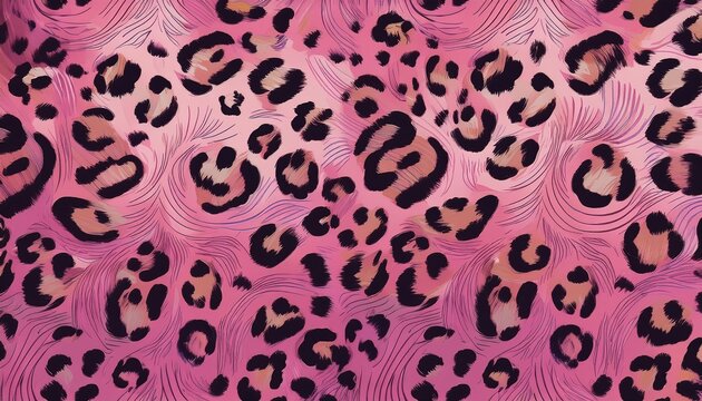 leopard print pink luxury seamless pattern