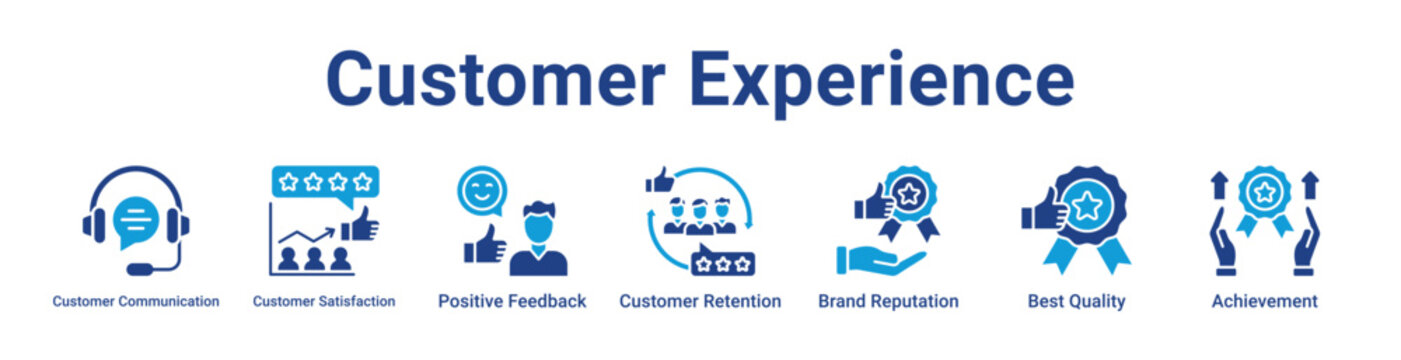Customer Experience Web Icon Banner and Collection