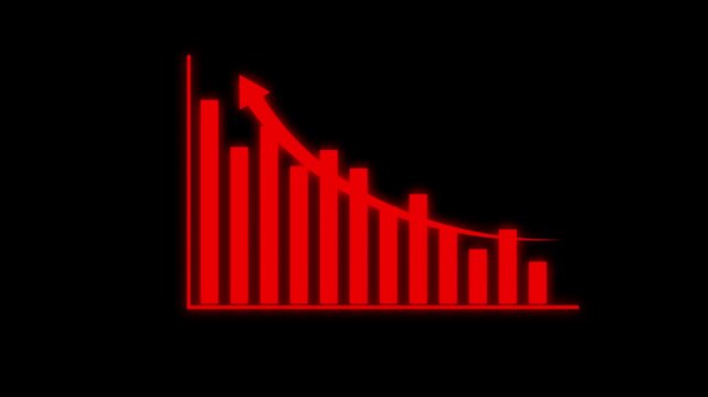 animated digital business graph featuring a rising bar chart, analytics visualization, and financial growth concept. Perfect for business presentations, fintech, stock market, investment, corporate .